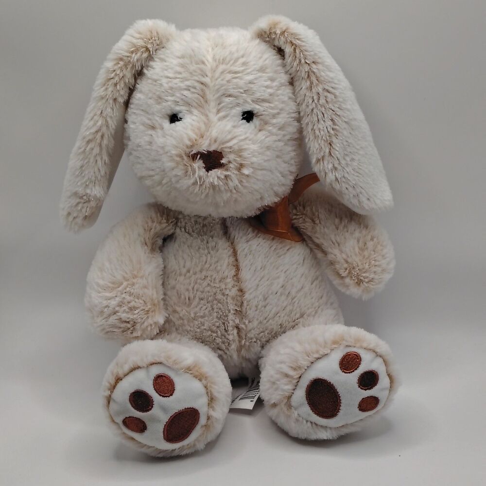 Walmart Bunny Rabbit Cream With Brown Floppy Ears 12" Plush Soft